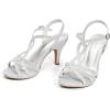 DREAM PAIRS Women’s Kitten Heels Open Toe Stilettos Rhinestone Heels for Dressy Wedding(Silver)