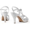 DREAM PAIRS Women’s Kitten Heels Open Toe Stilettos Rhinestone Heels for Dressy Wedding(Silver)