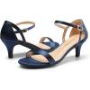 DREAM PAIRS Women’s Lexii Fashion Stilettos Open Toe Pump Heel Sandals(Navy-satin)