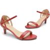 DREAM PAIRS Women’s Lexii Fashion Stilettos Open Toe Pump Heel Sandals(Red Pu)