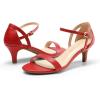 DREAM PAIRS Women’s Lexii Fashion Stilettos Open Toe Pump Heel Sandals(Red-pu)