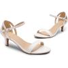 DREAM PAIRS Women’s Lexii Fashion Stilettos Open Toe Pump Heel Sandals(White Pu)