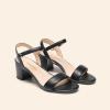 DREAM PAIRS Women’s Low Heels Block Open Toe Ankle Strap Classic Short Chunky Sandals with Buckle for Daily Work Wedding Party(Black-pu)