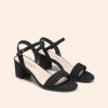 DREAM PAIRS Women’s Low Heels Block Open Toe Ankle Strap Classic Short Chunky Sandals with Buckle for Daily Work Wedding Party(Black-suede)
