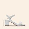 DREAM PAIRS Women’s Low Heels Block Open Toe Ankle Strap Classic Short Chunky Sandals with Buckle for Daily Work Wedding Party(Silver-glitter)