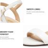 DREAM PAIRS Women’s Low Heels Block Open Toe Ankle Strap Classic Short Chunky Sandals with Buckle for Daily Work Wedding Party(White)