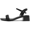 DREAM PAIRS Women’s Low Heels for Women Braided Open Toe Ankle Strap Block Chunky Heel Sandals Holiday Party Wedding Dress Pumps Shoes(Black)