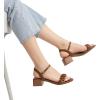 DREAM PAIRS Women’s Low Heels for Women Braided Open Toe Ankle Strap Block Chunky Heel Sandals Holiday Party Wedding Dress Pumps Shoes(Brown-pu)