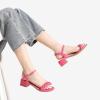 DREAM PAIRS Women’s Low Heels for Women Braided Open Toe Ankle Strap Block Chunky Heel Sandals Holiday Party Wedding Dress Pumps Shoes(Hot Pink)