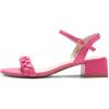 DREAM PAIRS Women’s Low Heels for Women Braided Open Toe Ankle Strap Block Chunky Heel Sandals Holiday Party Wedding Dress Pumps Shoes(Hot Pink)