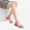 DREAM PAIRS Women’s Low Heels for Women Braided Open Toe Ankle Strap Block Chunky Heel Sandals Holiday Party Wedding Dress Pumps Shoes(Hot Pink)