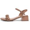 DREAM PAIRS Women’s Low Heels for Women Braided Open Toe Ankle Strap Block Chunky Heel Sandals Holiday Party Wedding Dress Pumps Shoes(Khaki-pu)