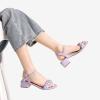 DREAM PAIRS Women’s Low Heels for Women Braided Open Toe Ankle Strap Block Chunky Heel Sandals Holiday Party Wedding Dress Pumps Shoes(Purple)