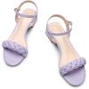 DREAM PAIRS Women’s Low Heels for Women Braided Open Toe Ankle Strap Block Chunky Heel Sandals Holiday Party Wedding Dress Pumps Shoes(Purple)