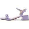DREAM PAIRS Women’s Low Heels for Women Braided Open Toe Ankle Strap Block Chunky Heel Sandals Holiday Party Wedding Dress Pumps Shoes(Purple)