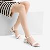 DREAM PAIRS Women’s Low Heels for Women Braided Open Toe Ankle Strap Block Chunky Heel Sandals Holiday Party Wedding Dress Pumps Shoes(White)