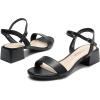 DREAM PAIRS Women’s Low Heels for Women Classic Open Toe Ankle Strap Block Chunky Heel Sandals Holiday Party Wedding Dress Pumps Shoes(Black-pu)
