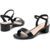 DREAM PAIRS Women’s Low Heels for Women Classic Open Toe Ankle Strap Block Chunky Heel Sandals Holiday Party Wedding Dress Pumps Shoes(Black-pu-1)