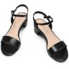 DREAM PAIRS Women’s Low Heels for Women Classic Open Toe Ankle Strap Block Chunky Heel Sandals Holiday Party Wedding Dress Pumps Shoes(Black-pu-1)