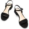 DREAM PAIRS Women’s Low Heels for Women Classic Open Toe Ankle Strap Block Chunky Heel Sandals Holiday Party Wedding Dress Pumps Shoes(Black-suede)