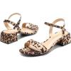 DREAM PAIRS Women’s Low Heels for Women Classic Open Toe Ankle Strap Block Chunky Heel Sandals Holiday Party Wedding Dress Pumps Shoes(Leopard-suede)