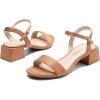 DREAM PAIRS Women’s Low Heels for Women Classic Open Toe Ankle Strap Block Chunky Heel Sandals Holiday Party Wedding Dress Pumps Shoes(Taupe-suede)