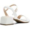 DREAM PAIRS Women’s Low Heels for Women Classic Open Toe Ankle Strap Block Chunky Heel Sandals Holiday Party Wedding Dress Pumps Shoes(White-pu)