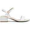 DREAM PAIRS Women’s Low Heels for Women Classic Open Toe Ankle Strap Block Chunky Heel Sandals Holiday Party Wedding Dress Pumps Shoes(White-pu)