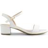 DREAM PAIRS Women’s Low Heels for Women Classic Open Toe Ankle Strap Block Chunky Heel Sandals Holiday Party Wedding Dress Pumps Shoes(White-pu-1)