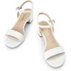 DREAM PAIRS Women’s Low Heels for Women Classic Open Toe Ankle Strap Block Chunky Heel Sandals Holiday Party Wedding Dress Pumps Shoes(White-pu-1)