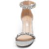 DREAM PAIRS Womens Low-Chunk Low Heel Pump Sandal(Silver-glitter)