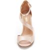 DREAM PAIRS Women’s NILE Fashion Stilettos Open Toe Pump Heel Sandals(Champagne Satin)
