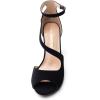 DREAM PAIRS Women’s NILE Fashion Stilettos Open Toe Pump Heel Sandals(Dark Black)