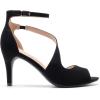 DREAM PAIRS Women’s NILE Fashion Stilettos Open Toe Pump Heel Sandals(Dark Black)