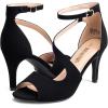 DREAM PAIRS Women’s NILE Fashion Stilettos Open Toe Pump Heel Sandals(Dark Black)