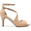 DREAM PAIRS Women’s NILE Fashion Stilettos Open Toe Pump Heel Sandals(Dark Nude)