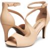 DREAM PAIRS Women’s NILE Fashion Stilettos Open Toe Pump Heel Sandals(Dark Nude)