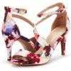 DREAM PAIRS Women’s NILE Fashion Stilettos Open Toe Pump Heel Sandals(Floral)