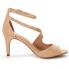 DREAM PAIRS Women’s NILE Fashion Stilettos Open Toe Pump Heel Sandals(Nude)