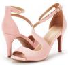 DREAM PAIRS Women’s NILE Fashion Stilettos Open Toe Pump Heel Sandals(Pink)