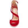 DREAM PAIRS Women’s NILE Fashion Stilettos Open Toe Pump Heel Sandals(Red)
