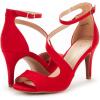 DREAM PAIRS Women’s NILE Fashion Stilettos Open Toe Pump Heel Sandals(Red)