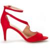 DREAM PAIRS Women’s NILE Fashion Stilettos Open Toe Pump Heel Sandals(Red)