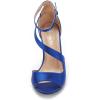 DREAM PAIRS Women’s NILE Fashion Stilettos Open Toe Pump Heel Sandals(Royal Blue Satin)