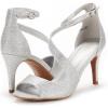 DREAM PAIRS Women’s NILE Fashion Stilettos Open Toe Pump Heel Sandals(Silver Glitter)