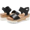 DREAM PAIRS Women’s Open Toe Casual Platform Sandals(Black)