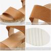 DREAM PAIRS Women’s Open Toe Casual Platform Sandals(Camel)