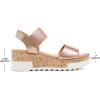 DREAM PAIRS Women’s Open Toe Casual Platform Sandals(Champagne)