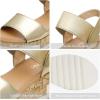 DREAM PAIRS Women’s Open Toe Casual Platform Sandals(Gold)