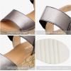 DREAM PAIRS Women’s Open Toe Casual Platform Sandals(Pewter)